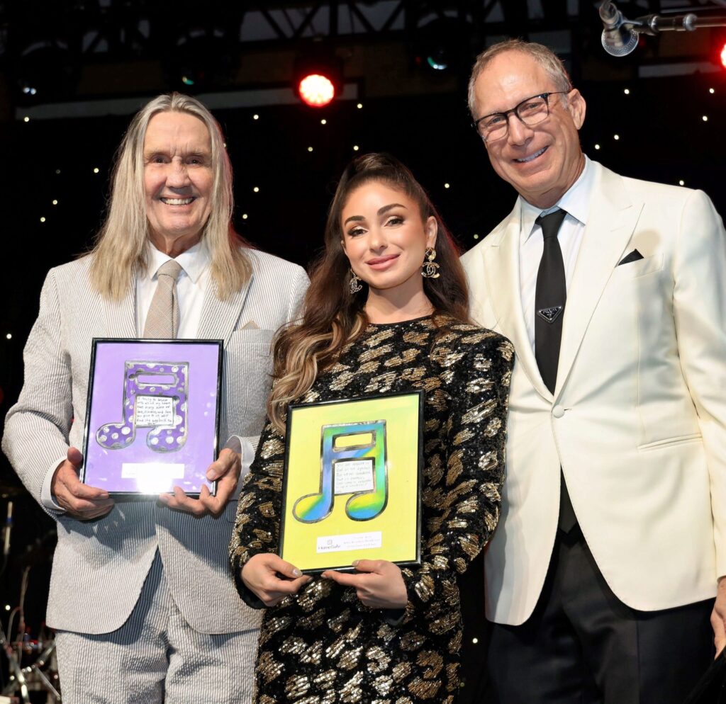 Celebrity Host Nicko McBrain with Classic Co-Chairs Abby Bernstein-Henderson and Steve Bernstein