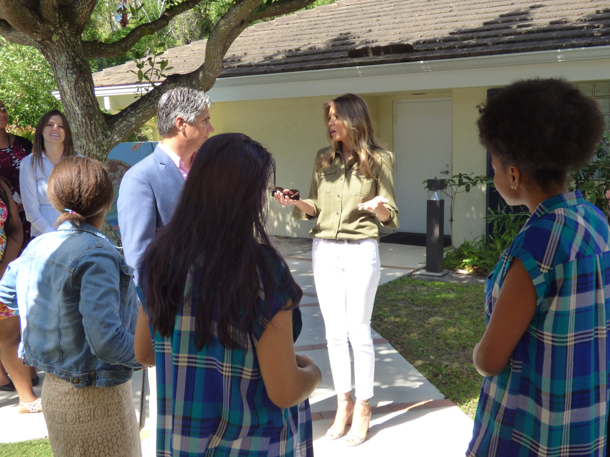 Mrs. Trump & Matt Ladika outside at HomeSaf
